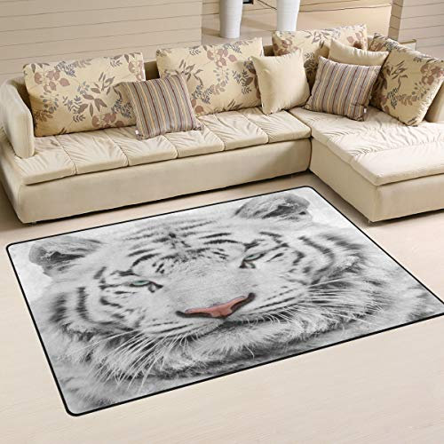 Use7 Rutschfeste Fußmatte mit Tiger-Motiv, für Kinderzimmer, Wohnzimmer und Schlafzimmer, Textil, Mehrfarbig, 50 x 80 cm(1.7' x 2.6' ft)