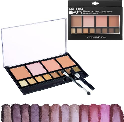 Style Essentials Natural Beauty Blush and Eyeshadow Palette - 12 tonalità Shimmer and Matte Finishes