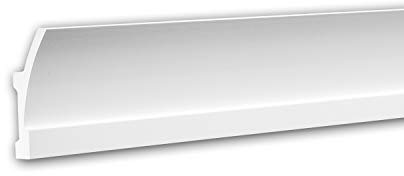 Profhome Eckleiste 150621 200 cm x 5,1 cm x 12,0 cm aus Polyurethan Hartschaum vorgrundiert