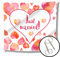 WeddingTree Hochzeitsherz zum Ausschneiden für das Brautpaar und 2 Scheren - Hochzeitsherz zum Ausschneiden Just Married - Laken Hochzeit - Spiel für das Brautpaar - Hochzeitsherz ausschneiden