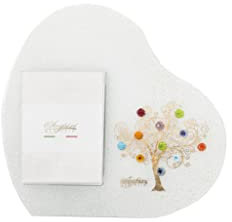 Sospiri Venezia Portafoto Vetro Murano Cornice a Cuore Decorazione Albero della Vita con Murrine Supporto da Scrivania o Tavolo Foto 7x10 cm Idea Regalo Made Italy (19x19 cm)