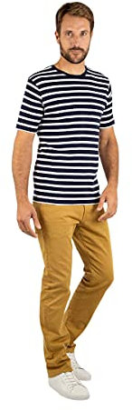 Armor Lux Herren Kurzarm Im Marine-stil Morgat Aus Baumwolle T-Shirt, Mehrfarbig (Navire/Blanc 600), XL EU