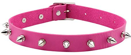 MILAKOO Frauen männer Coole Punk Goth Metal PU Leder Kragen Choker Halskette (Rose)