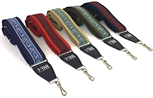 1to1 Music Handmade Irish Celtic Hemp Banjo Strap by VTAR, Vegan Materials (Blue Red Green Black Beige) (Beige)