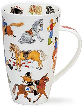 HE-HORS-XX - Tazza in porcellana fine con cavallo cavallo cavallo cavallo - forma Henley 0,6 l