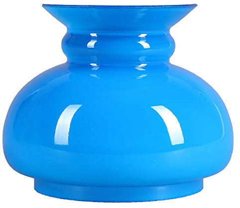 Petroleumglas Lampenglas Ø 100mm Ersatzglas Vestaschirm Glasschirm Opalglas Leuchtenglas für Petroleumlampe Blau
