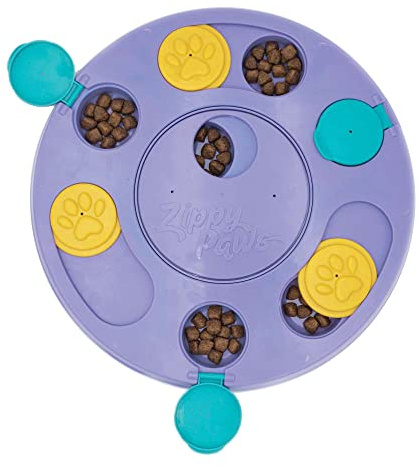 ZippyPaws SmartyPaws - Puzzler Dog Toy - 3 in 1 Interactive Dog Toy Puzzle, Teaches Problem Solving Skills, Purple