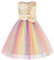 JerrisApparel Abito Paillettes Bambina Vestito Principessa Arcobaleno Nozze Festa (8 Anni, Beige)