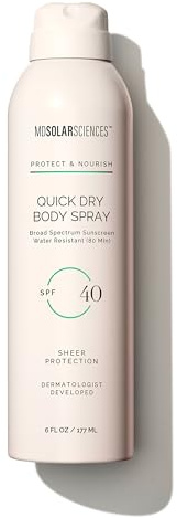 MDSolarSciences Quick Dry Body Spray SPF 40 | Water-Resistant, Broad Spectrum Sunscreen Spray | Indian Gooseberry, Vitamin C & Antioxidants Enriched | Non-Aerosol | Safe for Sensitive Skin (6 Fl Oz)