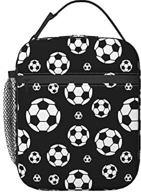 oumghxf Football Ball Lunch Bag Women/Men,Reusable Soccer Ball Lunch Box For Men,Insulated Sports Theme Lunch Cooler Bag For Adults Kids Girls Lunch Box For Adults Work Travel Picnic