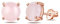 RIMGORIS Orecchini da donna in argento Sterling placcato oro rosa con pietra di quarzo rosa e cristallo rosa