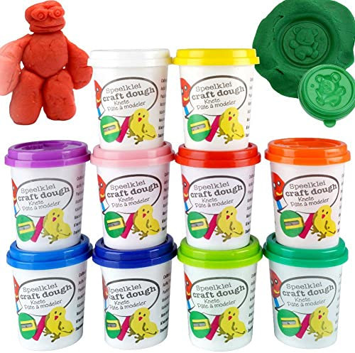 Vilde Knete Knetmasse Spielknete Modellierknete für Kinder 10 Dosen kreativ, mit Tierfiguren, glina, universal, 7 x 7 x 8,5 cm
