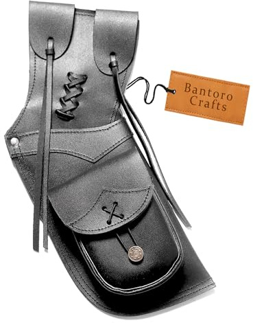 Bantoro Traditioneller handgefertigter Hüftköcher für Jagd und Bogenschießen, Sport, Seitenköcher, echtes Leder, Pfeilhalter, leicht und bequem