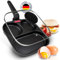 endusor Poele à 3 trous pour à oeuf au plat et pancakes de 21cm - Adaptée à toute cuisinière + revêtement anti-adhésif & couvercle | Induction Gaz Céramique Électrique | Pour le petit-déjeuner