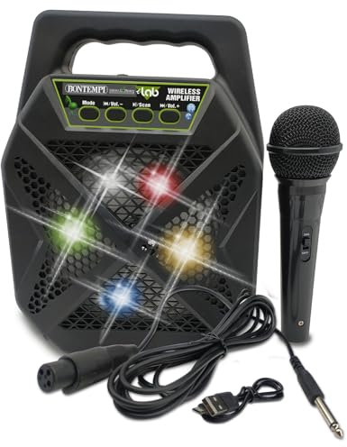 Bontempi | SonicSync - Der kabellose Verstärker mit dynamischem Mikrofon mit Echo-Effekt für einen perfekten Soundcheck!