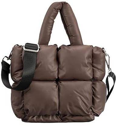 OWGSEE Puffer-Tragetasche, kleine bauschige Taschen für Damen, leicht, daunengefüllt, Umhängetasche, gesteppt, Schulterhandtaschen, Geldbörse