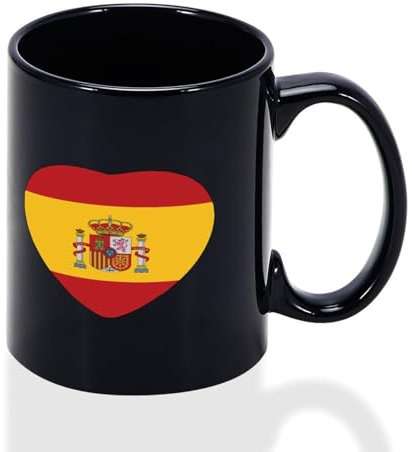 Yelolyio Tazas divertidas de España, taza de café con bandera de España, taza de té, taza de té, taza de cumpleaños, Navidad, regalo para él, ella, familia, amigo, madre padre, 11 onzas, s9o8rmg2y70r