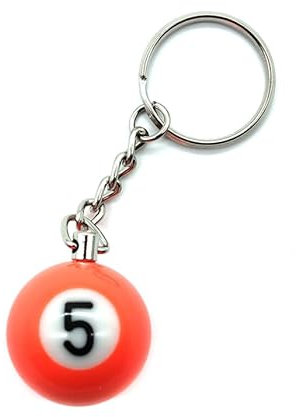 BILMAG Schlüsselanhänger Billard Billardkugel Nr. 1-15, 25mm Pool (Nr.5)