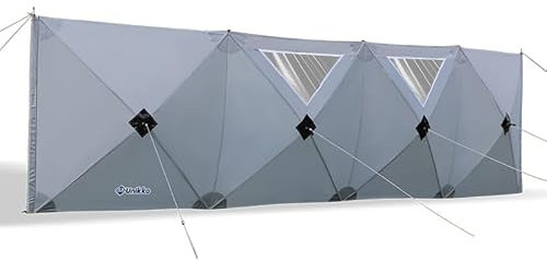 Unikka CrazyQic Pare-vent pop-up – Paroi coupe-vent compacte et légère en 4 parties (500 x 125 cm), installation rapide, tissu 210D robuste, idéal pour le camping et les activités de plein air