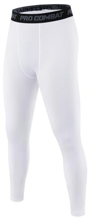 Aelmiyw Herren Leggings Herren,Sportleggings für Herren,Sport Leggings Herren,Tights Herren für Fitness Joggen Basketball (Polyester, XL-Weiß)