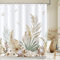 Bonhause Cortina de Ducha Hojas de Palma Boho Plantas Tropicales Cortina de Baño de Poliéster Impermeable Antimoho Lavable Cortina Ducha 180 x 200 cm con 12 Ganchos