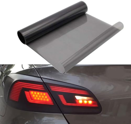 Láminas para Faros, Protector Film Negro Claro de Tinte para Faros, Vinilo Película Autoadhesiva de Tinte de Luz para Automóvil, PVC Película de Luz para Reequipamiento de Automóviles, 30 x 200 cm