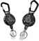 Bemece 2 Pack Retractable Keychain, Retractable Lanyard includes Key Belt Reel for Indoor and Outdoor Use,with 29 Steel Cord - Black…
