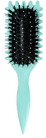 1 brosse de coiffage pour boucles, élastique, peigne à bulles, brosse à boucler professionnelle, outils de coiffage, peignes à cheveux, peigne en plastique (vert)