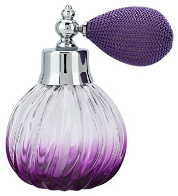 Verdant Touch Botella de spray de cristal de estilo retro, dispensador atomizador recargable de 90 ml para mujer, recipientes vacíos, diseño vintage, elegante botella de perfume recargable