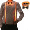 Leuchtende Herren-LED-Hosenträger und Fliege,LED-Leucht-Hosenträger,für Musik Festival,Halloween-Kostümparty,Rave-Party,Weihnachten,Neon-leuchtendes dunkle Party Supplies für Party deko (orange)