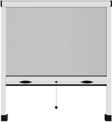 Mosquiteras Enrollables Sin Taladrar | Color Blanco | 100 x 50 cm (Ancho x Alto) | Cortinadecor