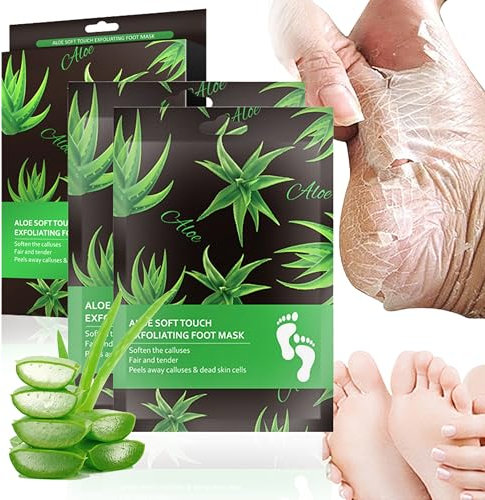 2 Paar Aloe Vera Hornhautentferner, Hornhaut Entfernen Fuß, Fuß Exfoliating, Intensiv Pflegende Fußmaske Fußpeeling Maske, Hornhaut Socken, Natürlich & Sanft Fußpflege, Entfernung von Hornhaut (Grün)