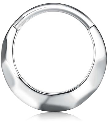 BodyBonita Septum Piercing 16G – 316L Edelstahl Nasenpiercing Nasenring Reifen für Damen Herren Helix Conch Piercings Tragus Daith Knorpel Piercing Silber 9 mm FlüStarde Wellen