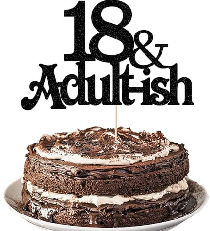 Gonasng 18th Birthday Cake Topper Glitter I Regret to Inform You That Your Childhood Has Expired Cake Pick for Funny 18th You are an Adult Birthday Party Cake Decorations Supplies (18 & Adult-ish)