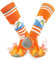 DECOVICI Skisocken für Damen und Herren, Kniestrümpfe Winter Thermo dicke Socken für Stiefel, Warme Funktionssocken für Kaltes Wetter, Snowboarden Wandern Reiten 1 Paar（35-39,Helles Orange