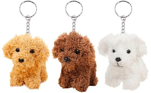 3 Stück Kreative Cartoon-Anhänger, süße Plüsch-Welpenanhänger, Kinderspielzeug, Dekorative Anhänger