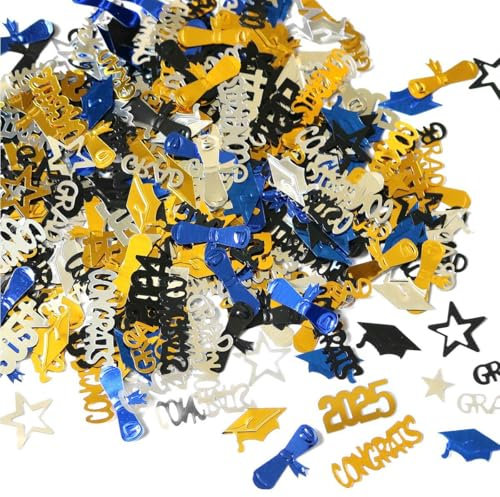 15g Konfetti für Abschlussfeier, Graduation Deko 2025, Bachelor, Ausbildung & Prüfung, Graduation Party Deko, Tischdeko, Geschenk zum Bestehen Mit Abschlusshut-Motiv