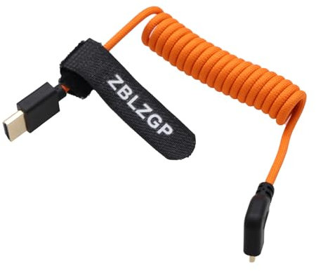 ZBLZGP 8K HDMI Cable Easy Connection for Sony A7C Camera, Sony FDR-AX700 Camcorder, Quick Setup 8K Monitors Right Bend Mirco HDMI to HDMI