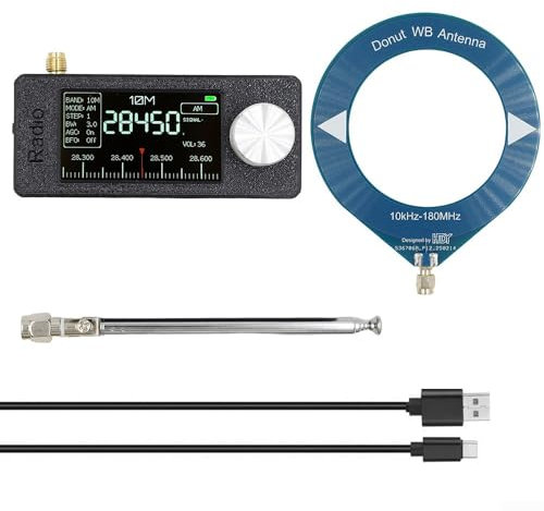 Feegow SI4732 - Mini radio con receptor de batería, radio portátil SI4732 con carga tipo C, 800 mAh, tamaño 7,3 x 3,2 x 1,2 cm, para antenas telescópicas y de bucle USB AM, FM, LSB (B)