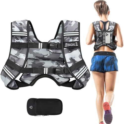 BAGAIL Weighted Vest for Strength Training, Bust Size Adjustable, Convenient Pocket, Iron Sand Weighted Vests, Ideal for Gym Workouts, Yoga Training and Aerobic Exercises
