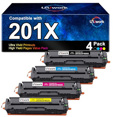 201X Toner Kompatible für HP 201X für HP M277dw Color LaserJet Pro MFP M277 | 201X 201A Schwarz CF400X CF401X CF402X CF403X für HP M252dw M252n M277dw M277n M274n (Schwarz Cyan Gelb Magenta, 4er-Pack)