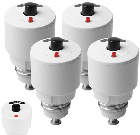 GOMETY Lot de 4 fusibles automatiques à vis 16 A - Filetage E27 - Capacité moyenne (caractéristique L) - Fusible pour ancienne distribution électrique - Disjoncteur automatique à vis (16 A)