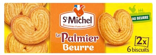 ST MICHEL - Biscuits Palmier Au Beurre, Paquet 2x6 Biscuits 87g - Lot De 4