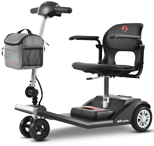 Seniorenmobil Elektromobil faltbar E-Roller mit Sitz Lithium-Akku 250W Aluminiumrahmen 29 kg leicht 15 km Reichweite 6 km/h 360° drehbarer Sitz elektromagnetische Bremse LED Blau