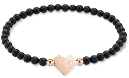 LIEBESKIND BERLIN Broken Heart Beads Bracelet - Elegantes Armband aus poliertem Edelstahl - 17cm - wasserfest & hautfreundlich