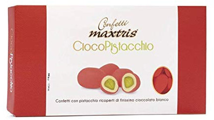 Confetti Maxtris Confetti Italiani Di Madorla, Cioco Rosso, PISTACCHIO, 500 Grammo