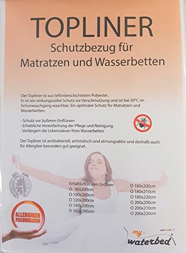 my-waterbed Topliner Capliner Schonbezug Protector Staubschutz für Wasserbetten Matratzen (100x200cm)