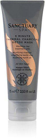 Sanctuary Spa Face Mask, 5 Minute Thermal Charcoal Detox Face Mask, Warming Skin Treatment, 75 ml