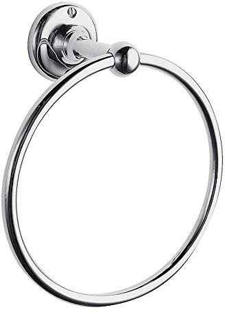 MILANO Bathroom Wall Mounted Round Towel Ring Holder Chrome