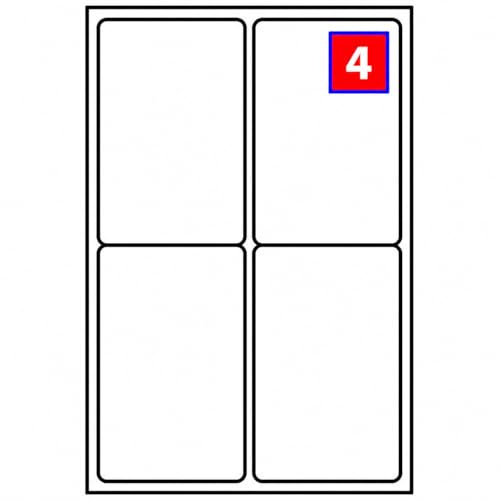 EJRange 4 Labels per A4 Sheet, 100 Sheets (400 Labels), 99.1 x 139mm – Compatible with L7169 / J8169 Templates – Self Adhesive Shipping & Address Labels, Jam-Free for Inkjet & Laser Printers